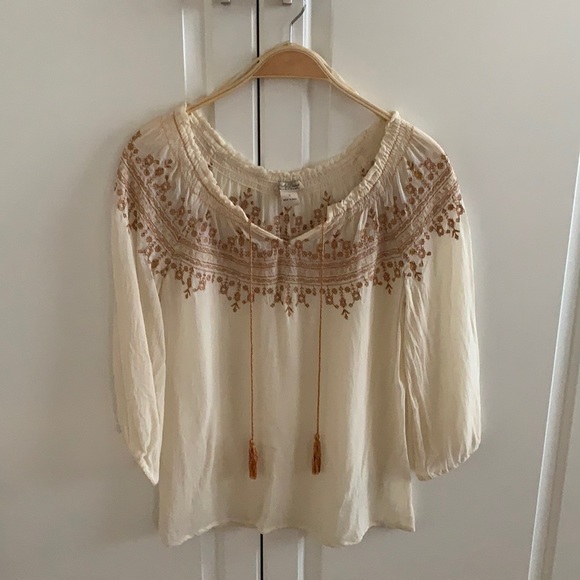 Lucky brand sheer bohemian blouse - Picture 1 of 5
